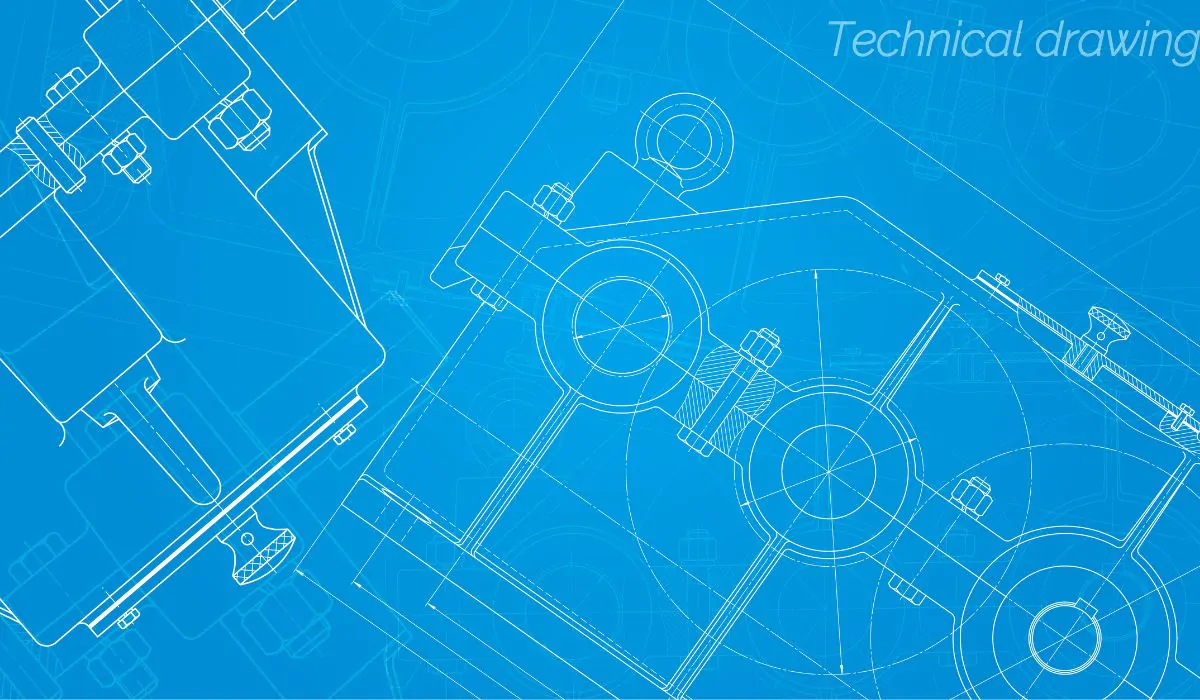 Vector illustration showing technical drawing for engineering background